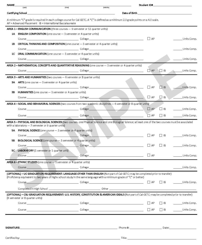 Image of the Cal-GETC 1.4 Certification Form.